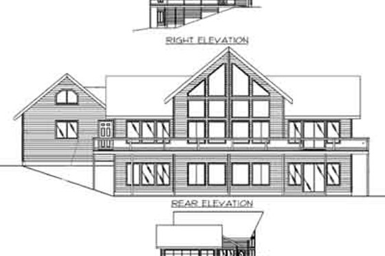 Exterior - Rear Elevation for Modern House Plan #117-135 - 2 bed, 2 bath