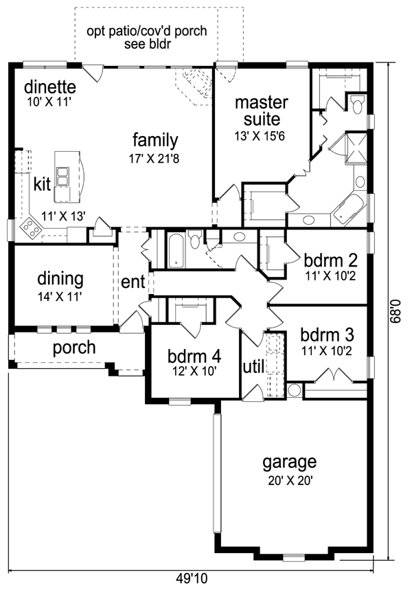 Home Plan - European Floor Plan - Main Floor Plan #84-568