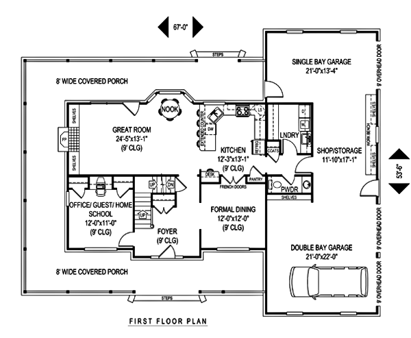Country Floor Plan - Main Floor Plan #11-221