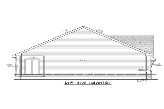 Exterior - Other Elevation for Ranch House Plan #20-2512 - 3 bed, 3 bath