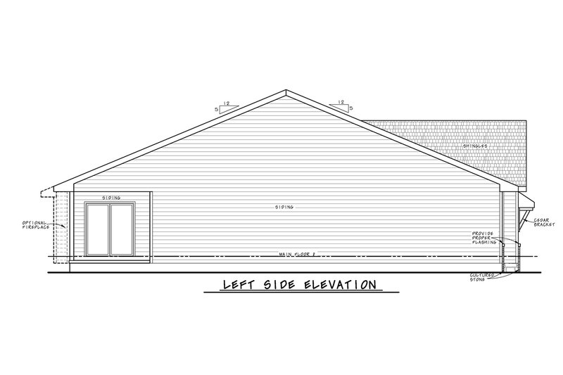 House Design - Exterior - Other Elevation for Ranch House Plan #20-2512 - 3 bed, 3 bath