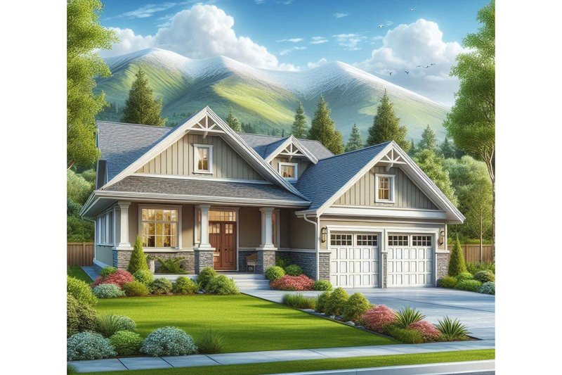 Craftsman Style House Plan - 3 Beds 2 Baths 1400 Sq/Ft Plan #515-48