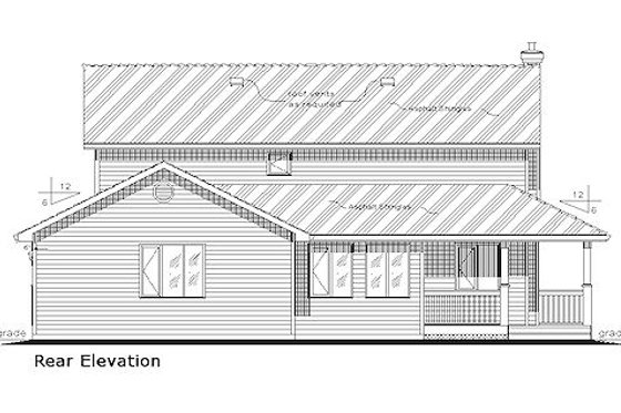Exterior - Rear Elevation 4 for Farmhouse House Plan #18-4460 - 5 bed, 2.5 bath