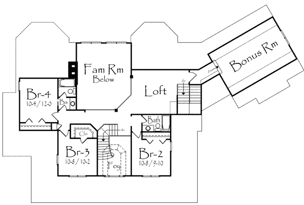 Country Floor Plan - Upper Floor Plan #71-122