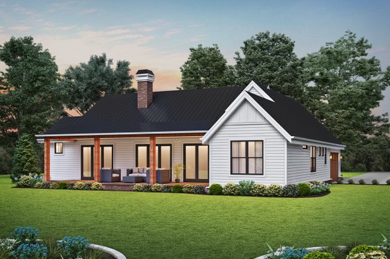 Exterior - Rear Elevation for Farmhouse House Plan #48-1034 - 3 bed, 2.5 bath