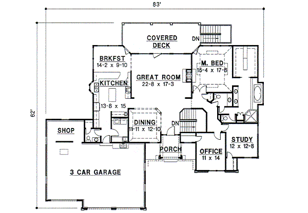 Traditional Floor Plan - Main Floor Plan #67-382