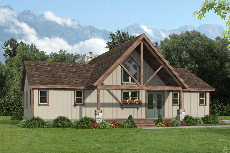 House Blueprint - Southern Exterior - Front Elevation Plan #932-1325