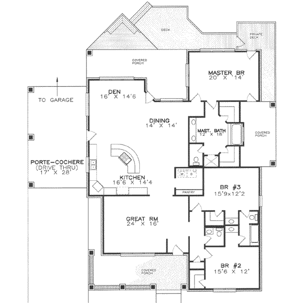 Craftsman Floor Plan - Main Floor Plan #8-107