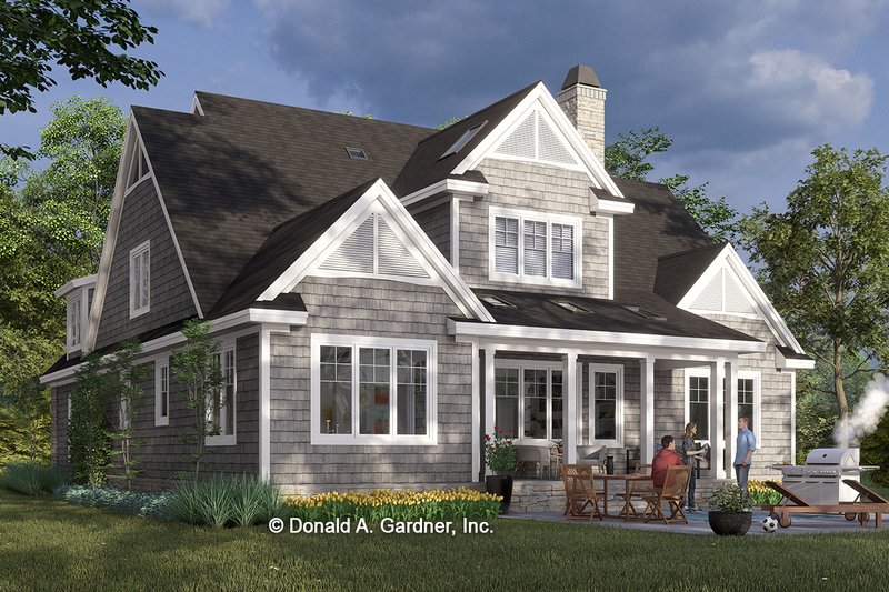 Architectural House Design - Exterior - Rear Elevation for Country House Plan #929-1075 - 4 bed, 3.5 bath