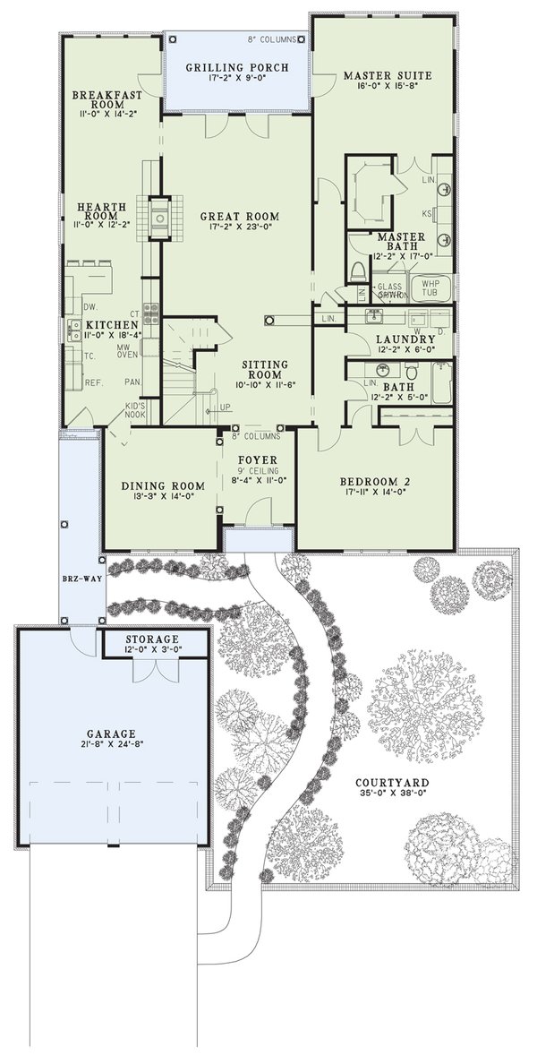 Architectural House Design - Traditional Floor Plan - Main Floor Plan #17-3267
