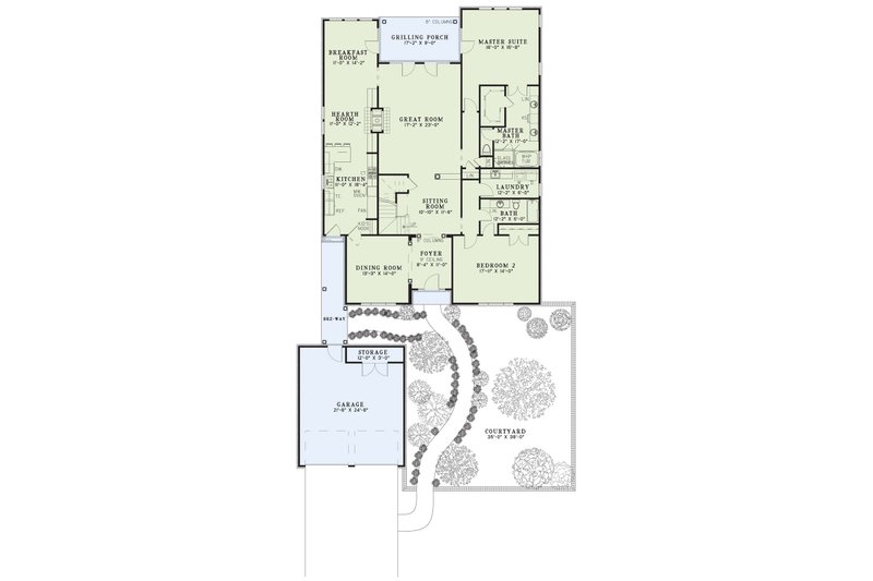 House Design - Floor Plan - Main Floor for Traditional House Plan #17-3267 - 4 bed, 3 bath