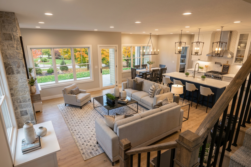 House Blueprint - Interior - Family Room 2 for Farmhouse House Plan #51-1523 - 3 bed, 3.5 bath