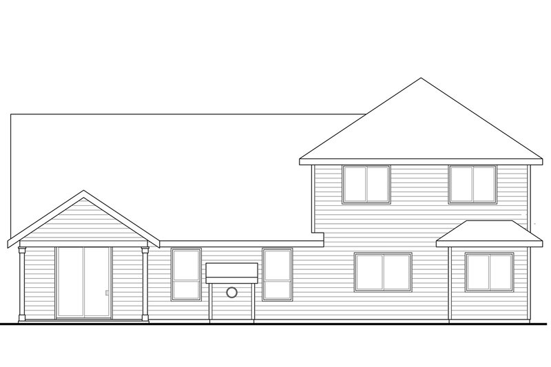 Architectural House Design - Exterior - Rear Elevation for Craftsman House Plan #124-949 - 3 bed, 2.5 bath
