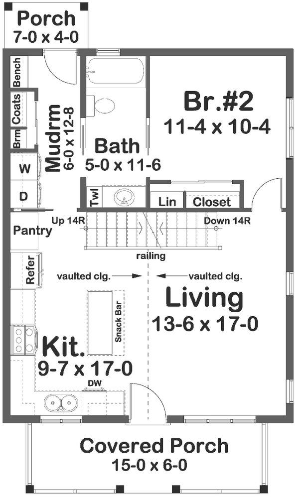 Cabin Floor Plan - Main Floor Plan #126-267