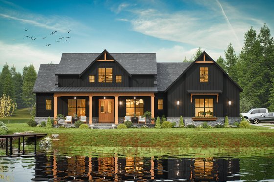 Exterior - Front Elevation 3 for Farmhouse House Plan #119-434 - 3 bed, 3.5 bath
