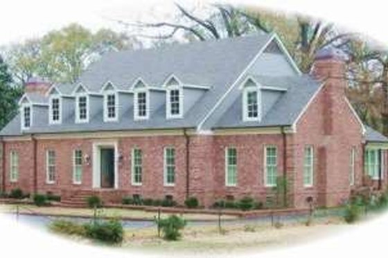 Exterior - Front Elevation for Colonial House Plan #81-1359 - 2 bed, 3.5 bath