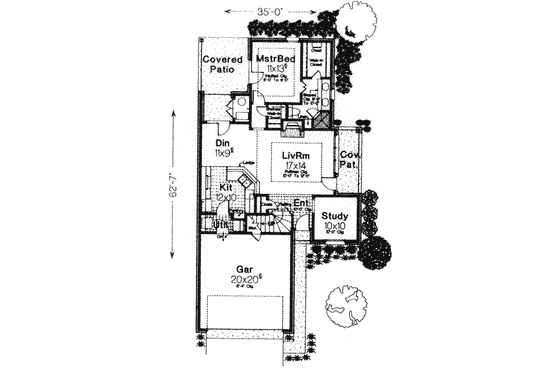 Floor Plan - Main Floor for European House Plan #310-569 - 3 bed, 2 bath