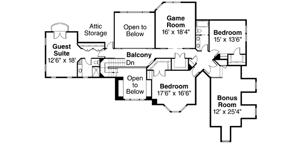 Home Plan - Mediterranean Floor Plan - Upper Floor Plan #124-350