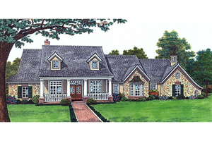 Country Exterior - Front Elevation Plan #310-240
