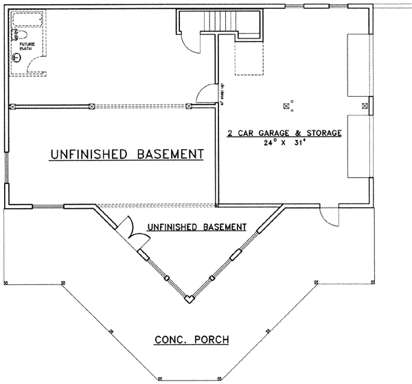 Home Plan - Log Floor Plan - Lower Floor Plan #117-411