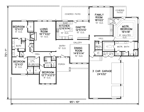 Traditional Floor Plan - Main Floor Plan #65-138
