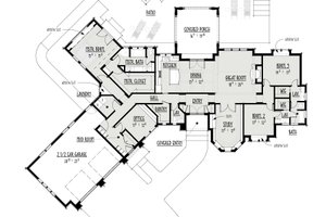 Floor Plan - Main Floor for Victorian House Plan #1088-5 - 3 bed, 2.5 bath