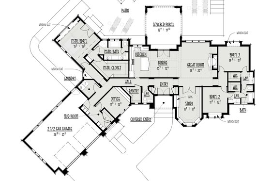 Floor Plan - Main Floor for Victorian House Plan #1088-5 - 3 bed, 2.5 bath