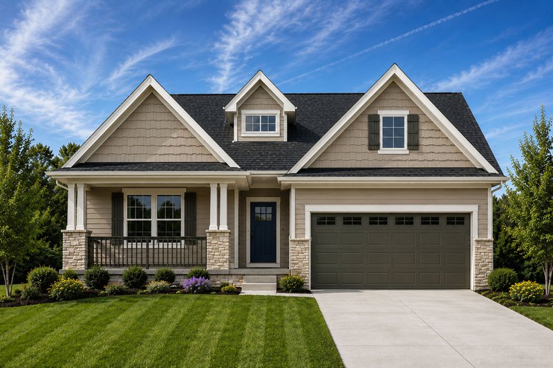 Exterior - Front Elevation 2 for Craftsman House Plan #20-2254 - 4 bed, 3.5 bath