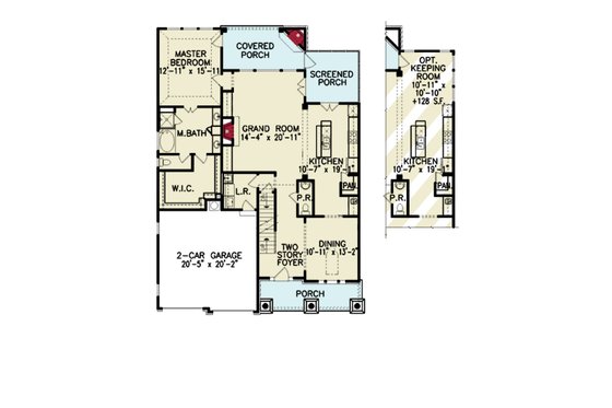Floor Plan - Main Floor for Traditional House Plan #54-452 - 4 bed, 3.5 bath