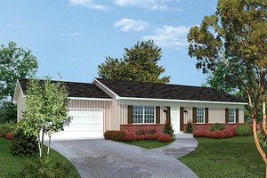 Ranch Exterior - Front Elevation Plan #57-471