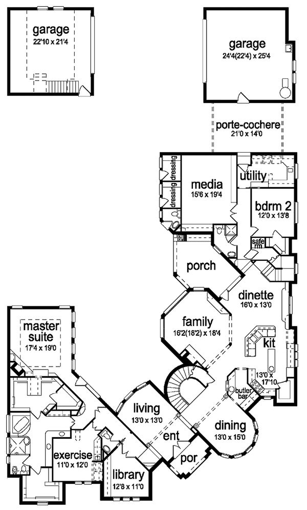 House Design - European Floor Plan - Main Floor Plan #84-293