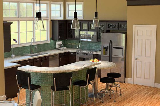 Interior - Kitchen for Traditional House Plan #57-613 - 4 bed, 2.5 bath