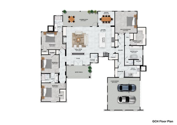 Dream House Plan - Contemporary Floor Plan - Main Floor Plan #1110-22