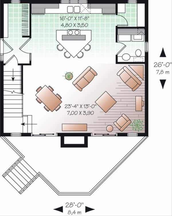 Architectural House Design - Contemporary Floor Plan - Main Floor Plan #23-755