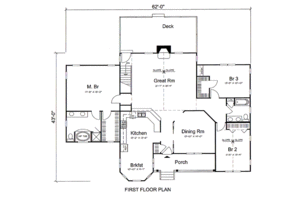 Floor Plan - Main Floor for Traditional House Plan #312-620 - 3 bed, 2 bath