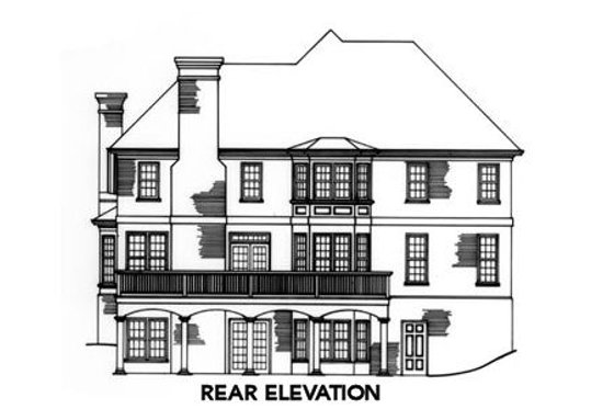 Exterior - Rear Elevation for Tudor House Plan #429-14 - 4 bed, 3.5 bath