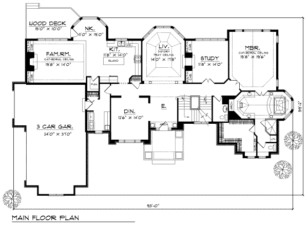 House Design - European Floor Plan - Main Floor Plan #70-532
