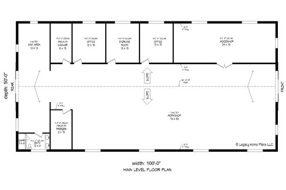 Floor Plan - Main Floor for Traditional House Plan #932-694, 1 bath