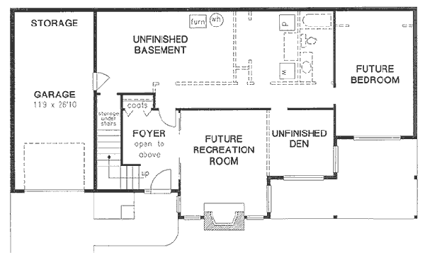 House Blueprint - Traditional Floor Plan - Lower Floor Plan #18-9013