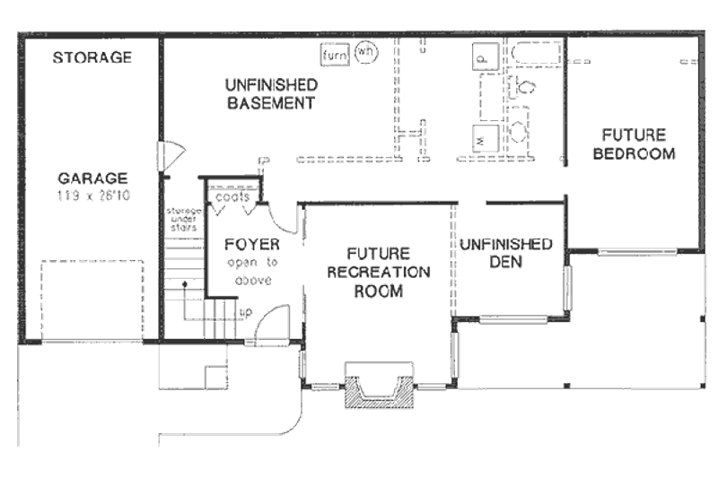 Home Plan - Floor Plan - Lower Floor for Traditional House Plan #18-9013 - 3 bed, 2 bath