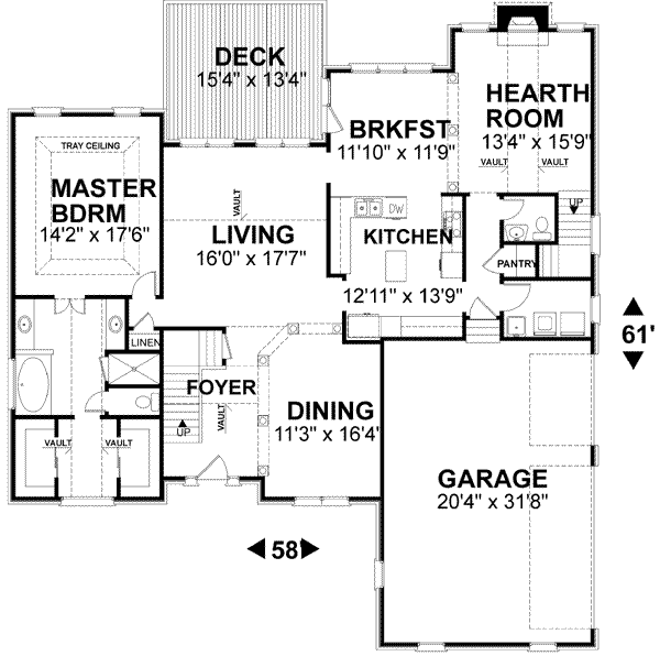 European Floor Plan - Main Floor Plan #56-200