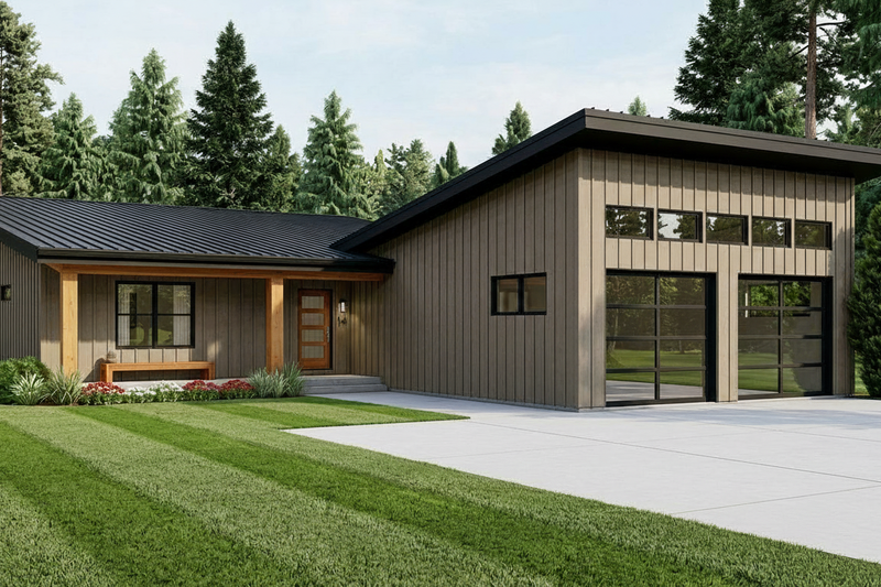 Architectural House Design - Exterior - Front Elevation for Contemporary House Plan #1064-449 - 3 bed, 3.5 bath