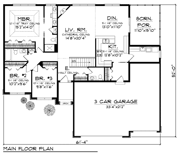Dream House Plan - Floor Plan - Main Floor Plan #70-929