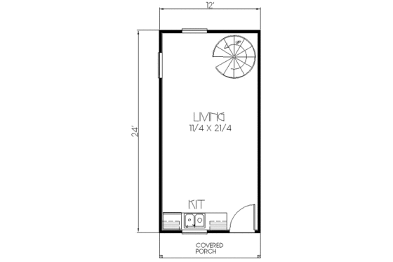 Floor Plan - Main Floor for Modern House Plan #423-21 - 1 bed, 1 bath