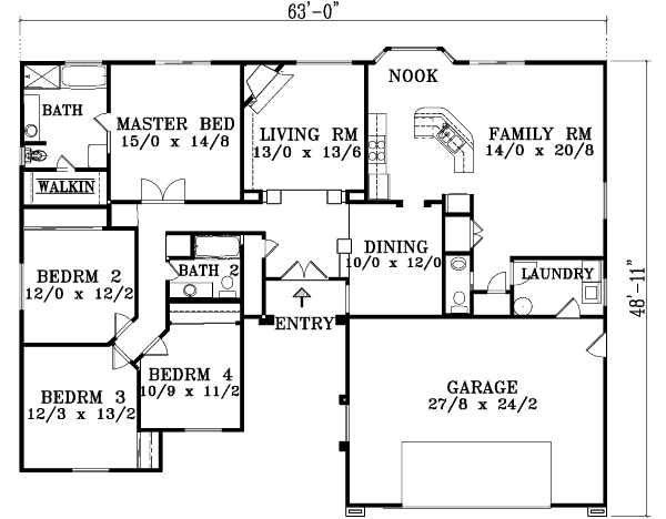 Home Plan - Mediterranean Floor Plan - Main Floor Plan #1-1417