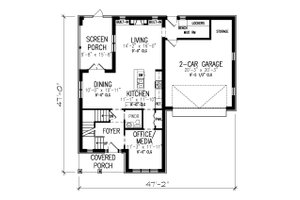 Floor Plan - Main Floor for Country House Plan #497-66 - 3 bed, 2.5 bath