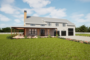Barndominium Exterior - Front Elevation Plan #48-1204
