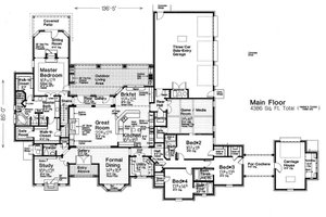 Floor Plan - Main Floor for European House Plan #310-1294 - 4 bed, 4.5 bath
