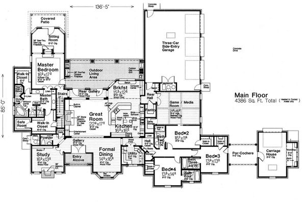 Dream House Plan - European Floor Plan - Main Floor Plan #310-1294