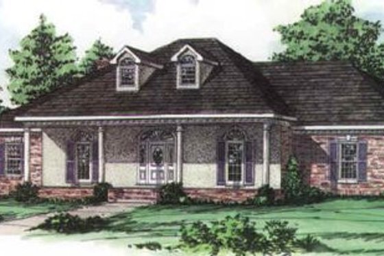 Exterior - Front Elevation for Traditional House Plan #16-168 - 4 bed, 2.5 bath